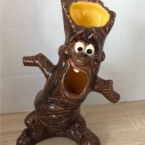 Vintage 70s Halloween Scary Spooky Ceramic Anamorphic Tree Figurine